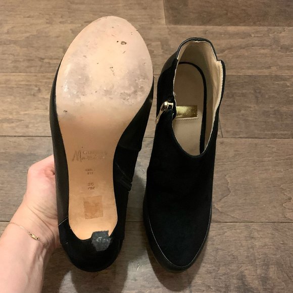 GUESS By Marciano Black Leather Stiletto Ankle Boots - Picture 7 of 8